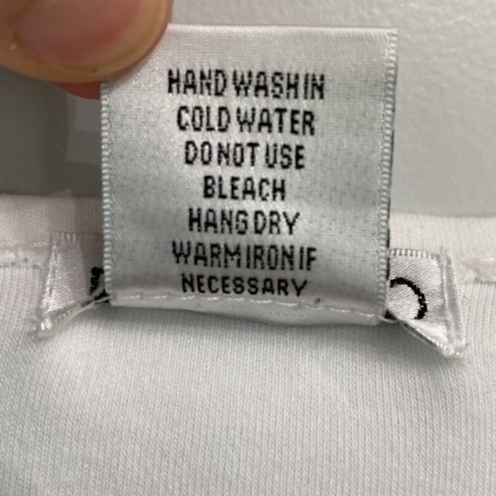 PARADISO Clothes Line Beaded Short Sleeve Cropped Tee Top Cotton Scoop Neck Cute - Picture 4 of 11